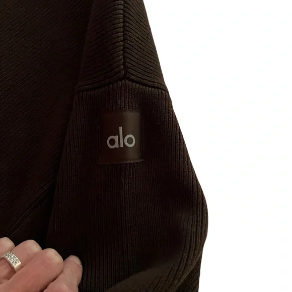 ALO YOGA | Mens | Scholar | Hooded Sweater | Espresso | Large | NWT - Picture 6 of 10